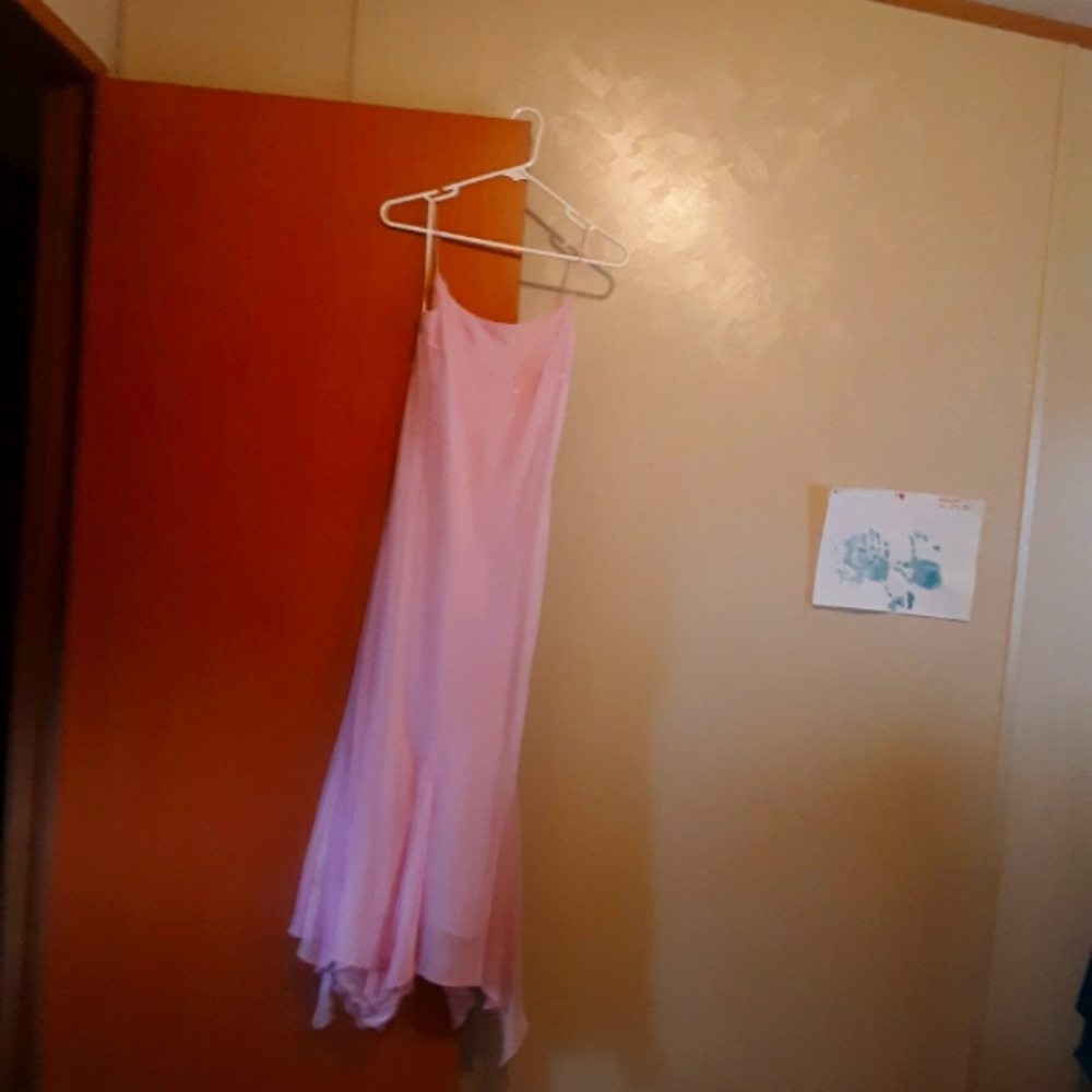 Pink and sequence prom dress.